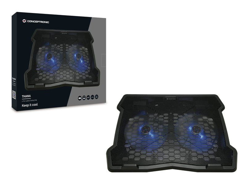 Conceptronic THANA06B Llaptop-Kühlpad 39,6 cm (15.6") Schwarz