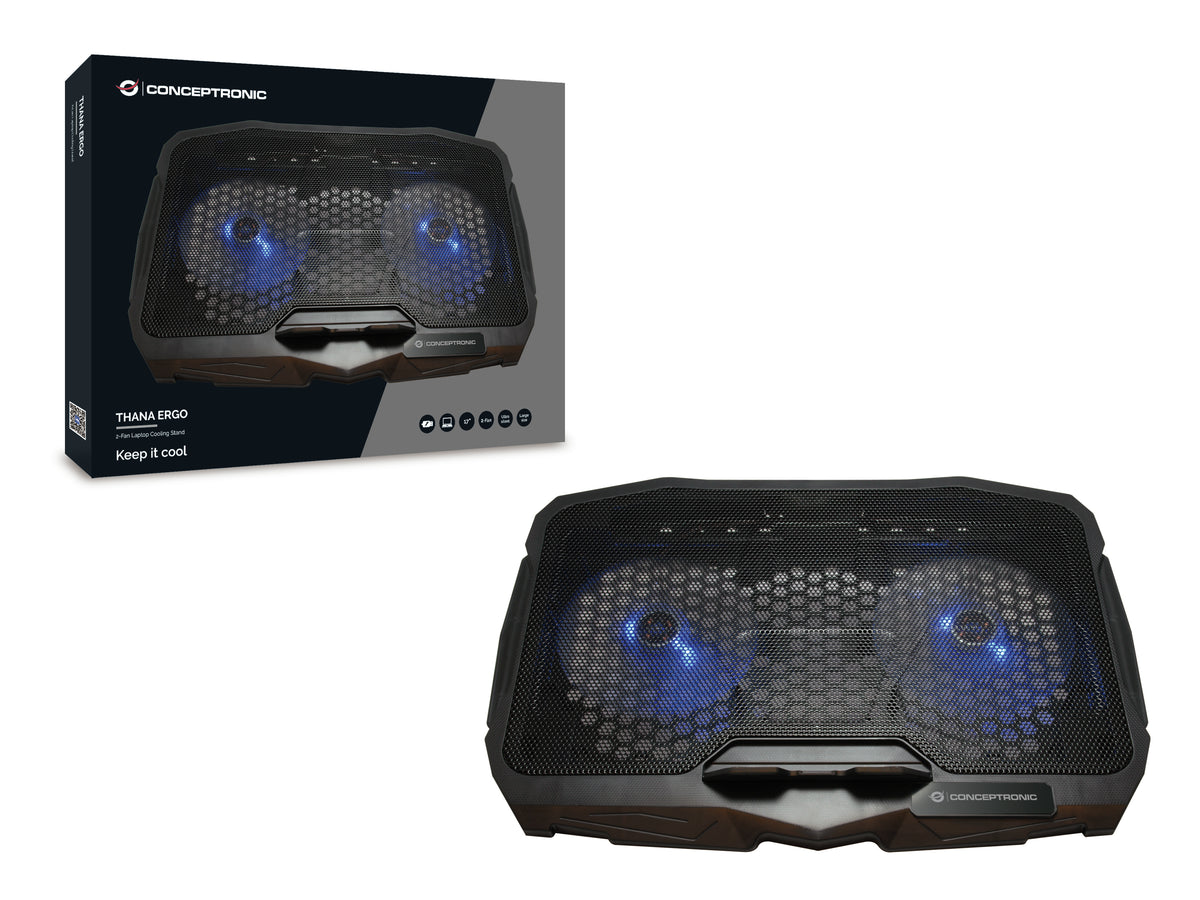 Conceptronic THANA07B Llaptop-Kühlpad 43,2 cm (17") Schwarz