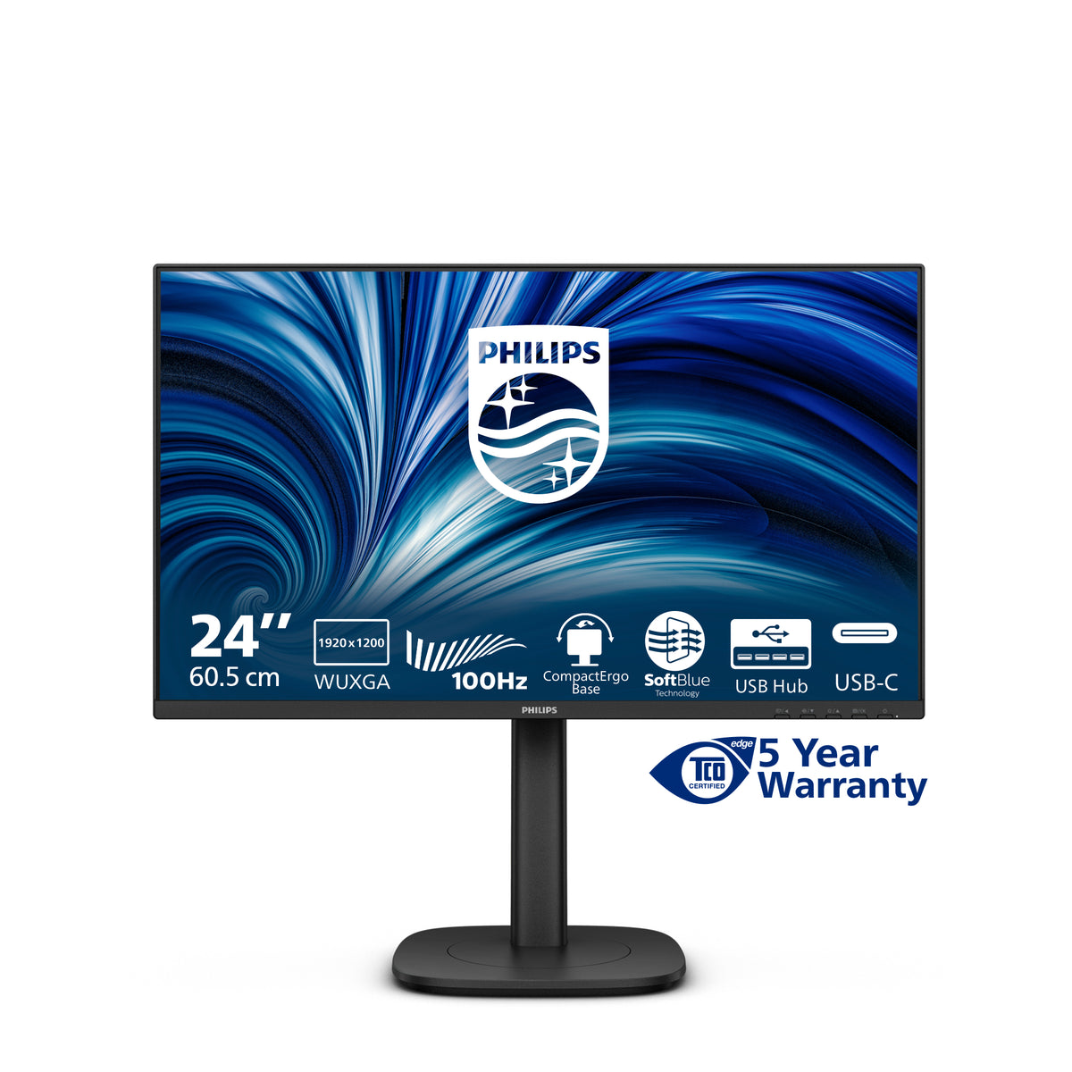 Philips 3000 series 24B2N3200D/00 Computerbildschirm 61,2 cm (24.1") 1920 x 1200 Pixel WUXGA LCD Schwarz
