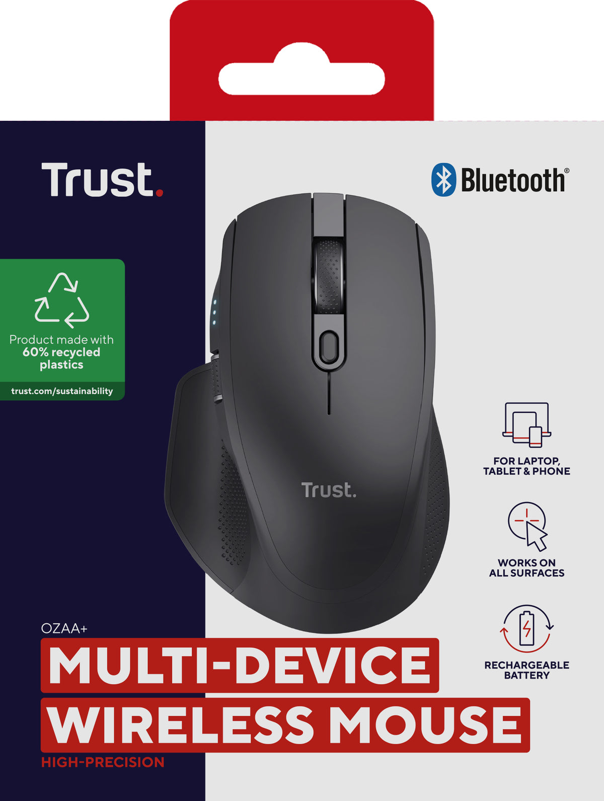 Trust Ozaa+ Maus Büro rechts RF Wireless + Bluetooth Optisch 3200 DPI