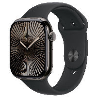 Apple Watch Series 10 GPS Cellular 46mm Slate Titanium Case with Black Sport Band S/M