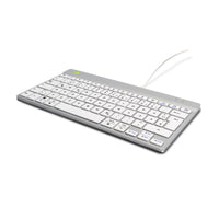 R-Go Tools Ergonomische Tastatur R-Go Compact Break, kompakte Tastatur mit Pausensoftware, QWERTZ (DE), Kabelgebunden, Weiß