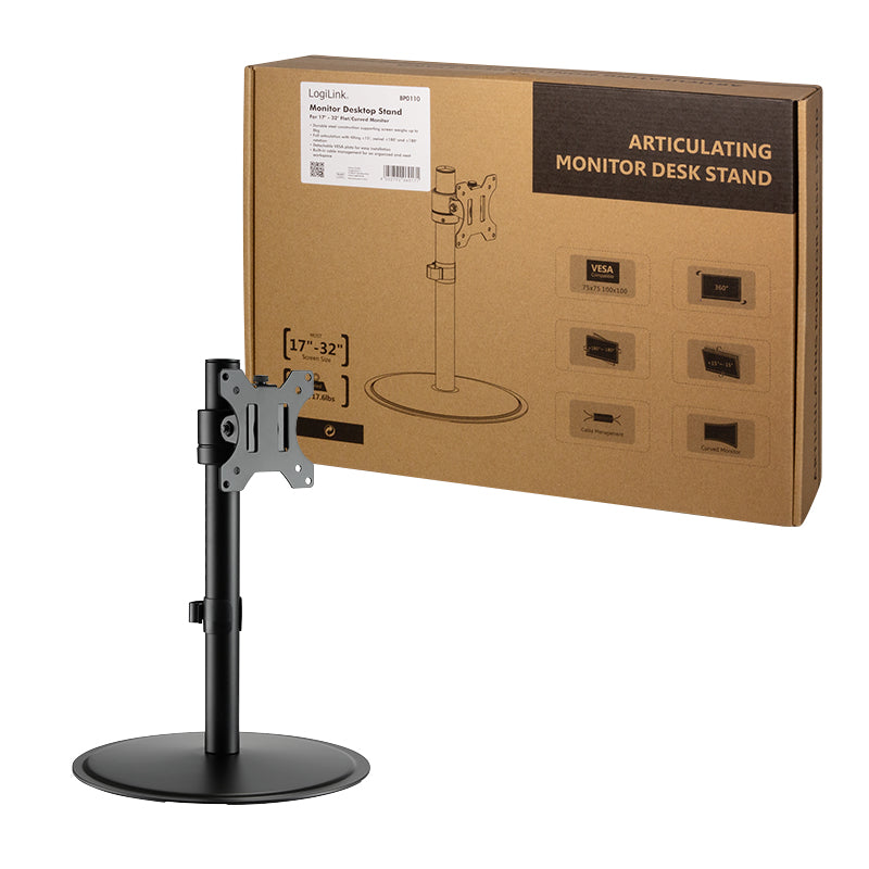 LogiLink BP0110 Flachbildschirm-Tischhalterung 81,3 cm (32") Tisch/Bank Schwarz