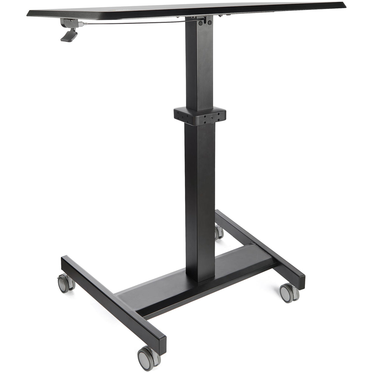 StarTech.com Höhenverstellbarer Schreibtisch - Sit Stand Workstation -Ergonomischer Stehpult mit Rollen - Computertisch mit verriegelbarem One-Touch-Lift für Lehrer/Schüler