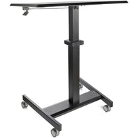 StarTech.com Höhenverstellbarer Schreibtisch - Sit Stand Workstation -Ergonomischer Stehpult mit Rollen - Computertisch mit verriegelbarem One-Touch-Lift für Lehrer/Schüler