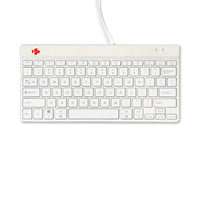 R-Go Tools Ergonomische Tastatur R-Go Compact Break, kompakte Tastatur mit Pausensoftware, QWERTY (US), Kabelgebunden, Weiß