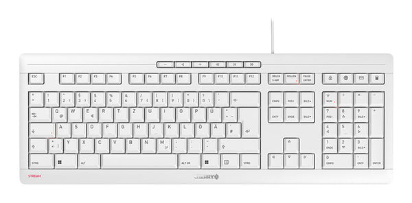 CHERRY STREAM KEYBOARD, Kabelgebundene Tastatur, hellgrau, USB (QWERTZ - DE)