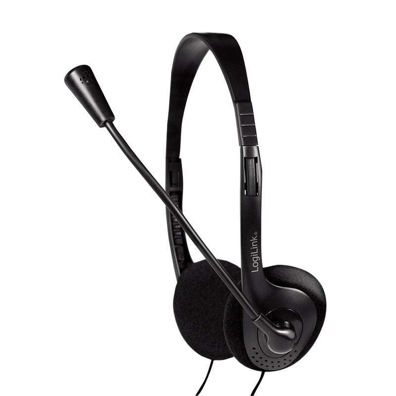 LogiLink HS0052 Casque Arceau Filaire Bureau/Centre d'appels Noir