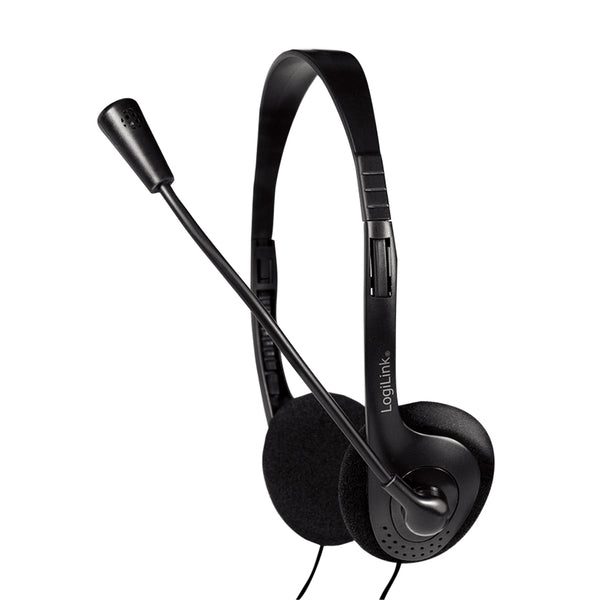 LogiLink HS0052 Kopfhörer & Headset Kabelgebunden Kopfband Büro/Callcenter Schwarz