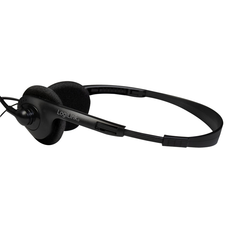 LogiLink HS0052 Casque Arceau Filaire Bureau/Centre d'appels Noir