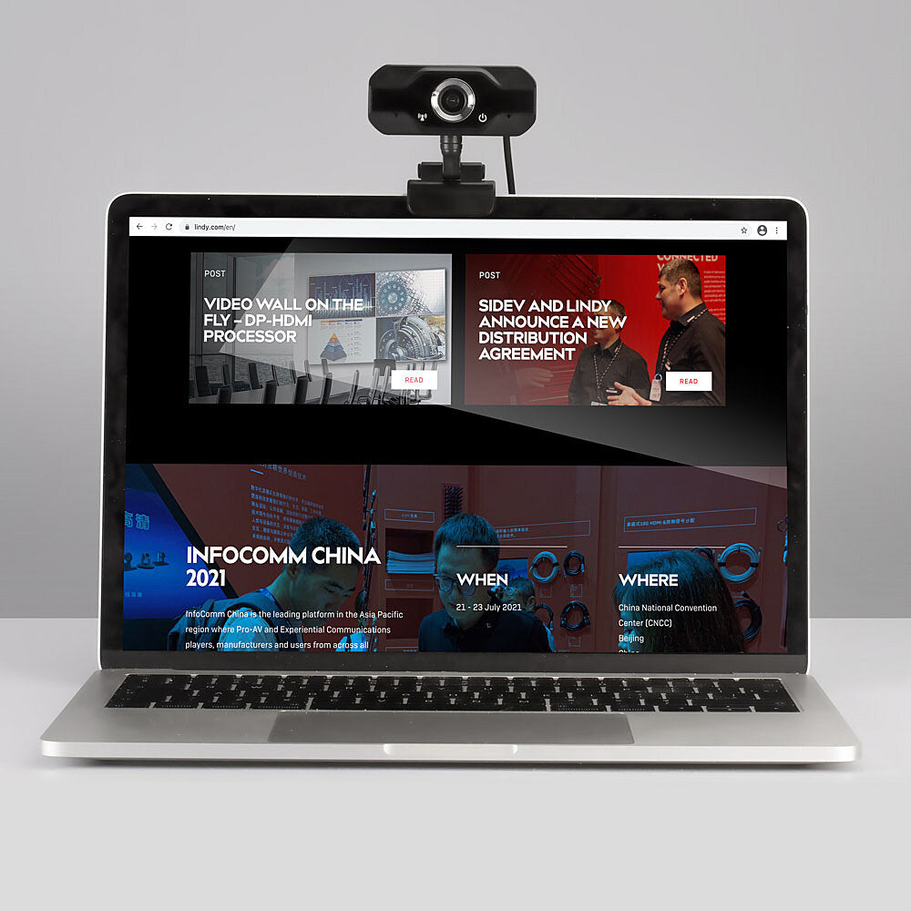 Lindy 43300 Webcam 1920 x 1080 Pixel USB 2.0 Schwarz