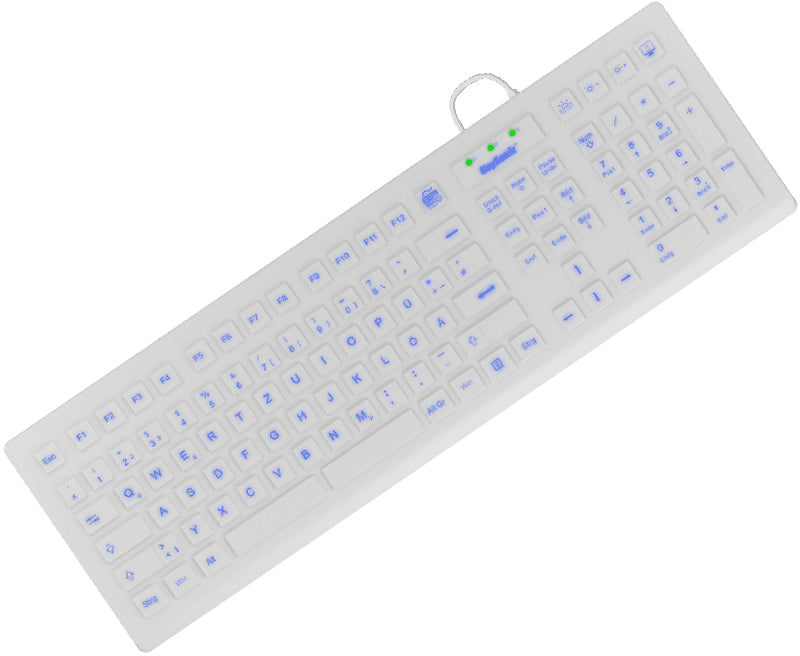 KeySonic KSK-8031INEL-Wh (DE) Hygienetastatur, Industrietastatur, USB, Beleuchtung, weiß