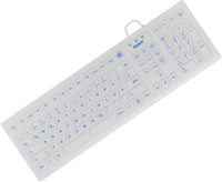 KeySonic KSK-8031INEL-Wh (DE) Hygienetastatur, Industrietastatur, USB, Beleuchtung, weiß
