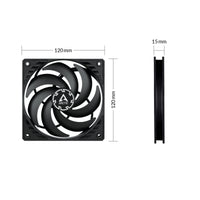ARCTIC P12 Slim PWM PST 120 mm PWM Lüfter optimiert für statischen Druck mit integriertem Y-Kabel