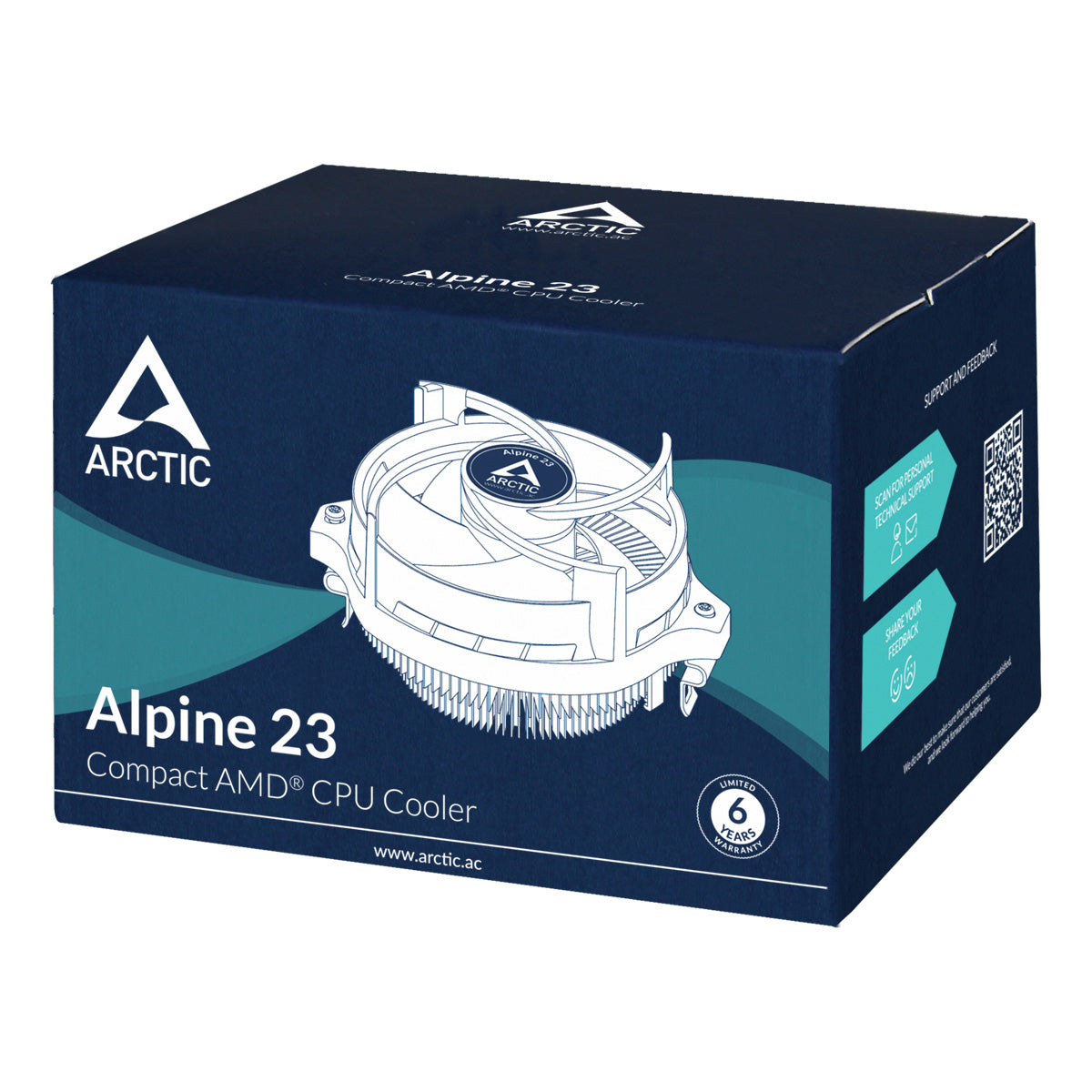 ARCTIC Alpine 23 - Compact AMD CPU-Cooler Prozessor Luftkühlung 9 cm Aluminium, Schwarz 1 Stück(e)