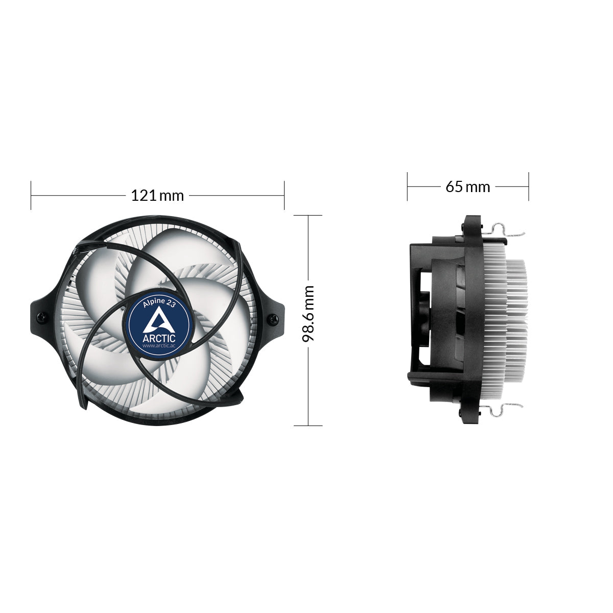 ARCTIC Alpine 23 - Compact AMD CPU-Cooler Prozessor Luftkühlung 9 cm Aluminium, Schwarz 1 Stück(e)