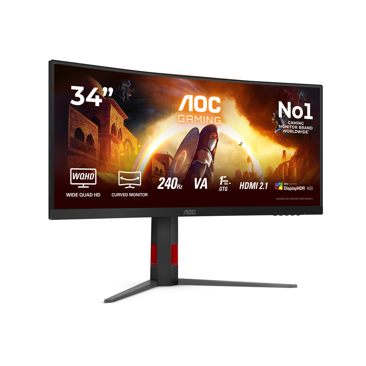 AOC G4 CU34G4Z Computerbildschirm 86,4 cm (34") 3440 x 1440 Pixel Wide Quad HD LED Schwarz, Rot