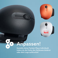 R-Go Tools Ergonomische Maus R-Go Twister mit Pausensoftware, beidhändige Maus, faltbar, Bluetooth und kabelgebunden