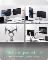 ICY BOX IB-MS524-T, Monitorständer mit Tischhalterung für zwei Monitore bis zu 32" (81 cm)