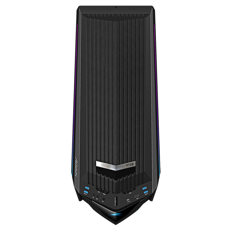 GIGABYTE AORUS C700 GLASS PC-Gehäuse – Full-Tower, unterstützt bis zu E-ATX & 420-mm-Radiatoren, vorinstallierte 5x 120-mm-Lüfter, USB 3.1 Typ-C, RGB Fusion