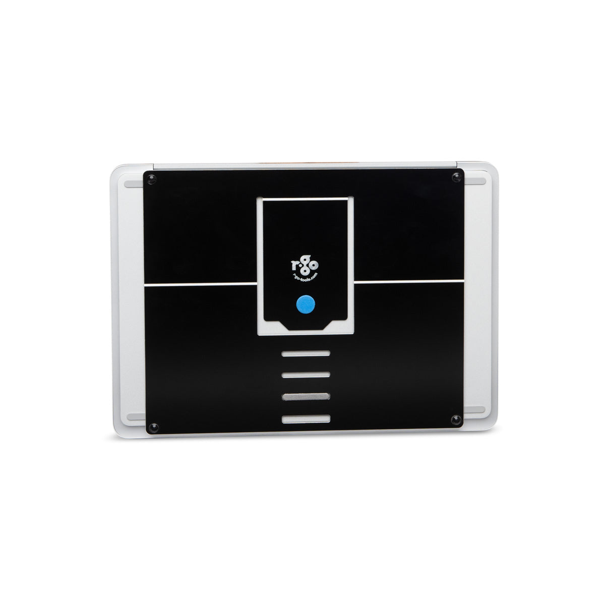 R-Go Tools Laptopständer R-Go Riser Attachable, verstellbar, integriert auf Ihrem Laptop, Aluminium, schwarz