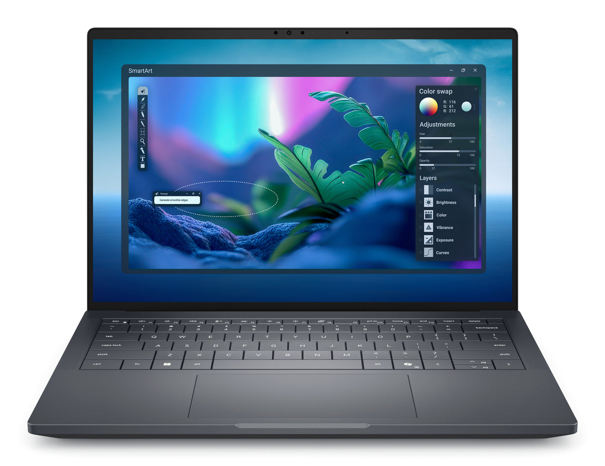 DELL Pro Max 14 Premium MA14250 Intel Core Ultra 7 265H Laptop 35,6 cm (14") Full HD+ 32 GB LPDDR5x-SDRAM 1 TB SSD NVIDIA RTX PRO 1000 Blackwell Wi-Fi 7 (802.11be) Windows 11 Pro Schwarz Deutsch