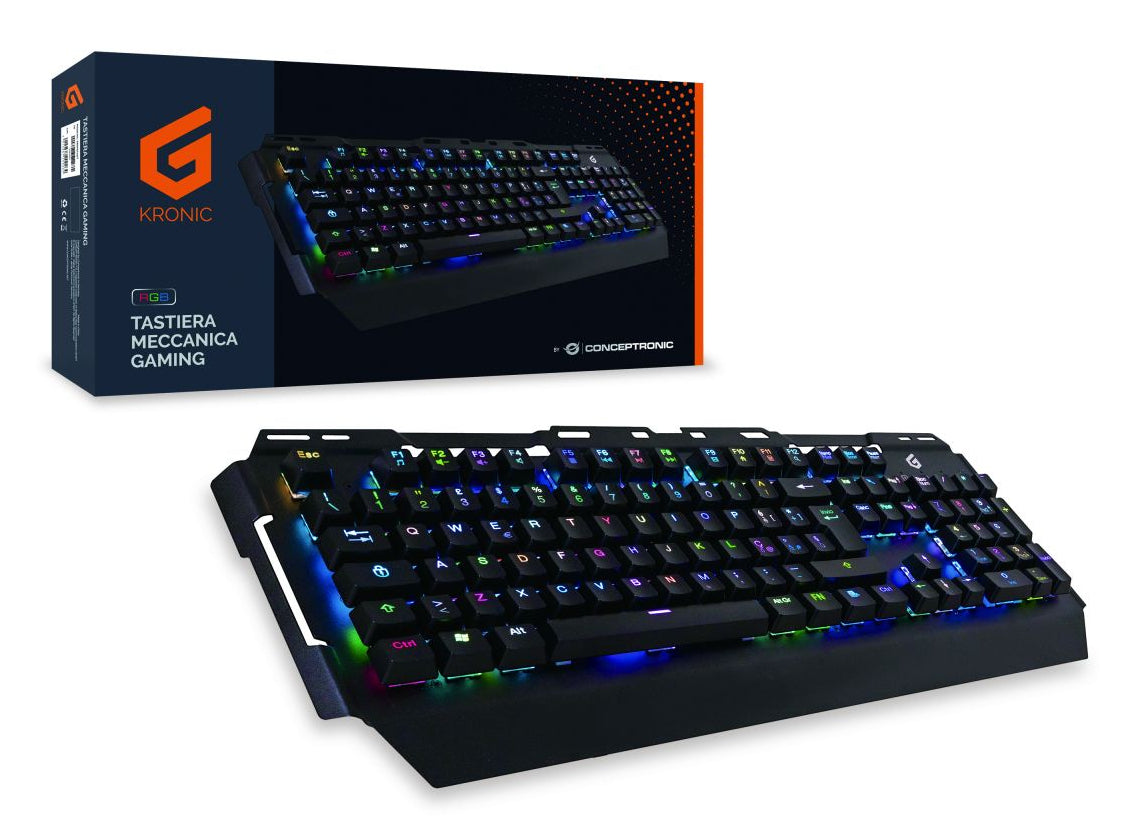 Conceptronic KRONIC Tastatur Gaming USB QWERTY Italienisch Schwarz