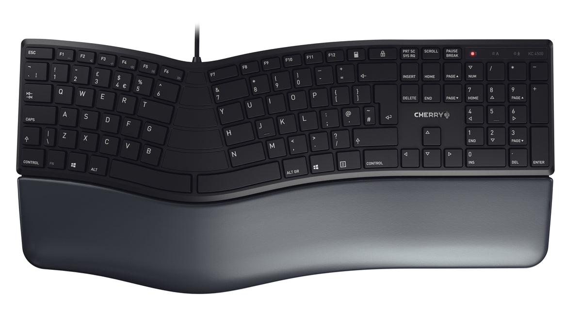 CHERRY KC 4500 ERGO Tastatur Universal USB QWERTY UK Englisch Schwarz