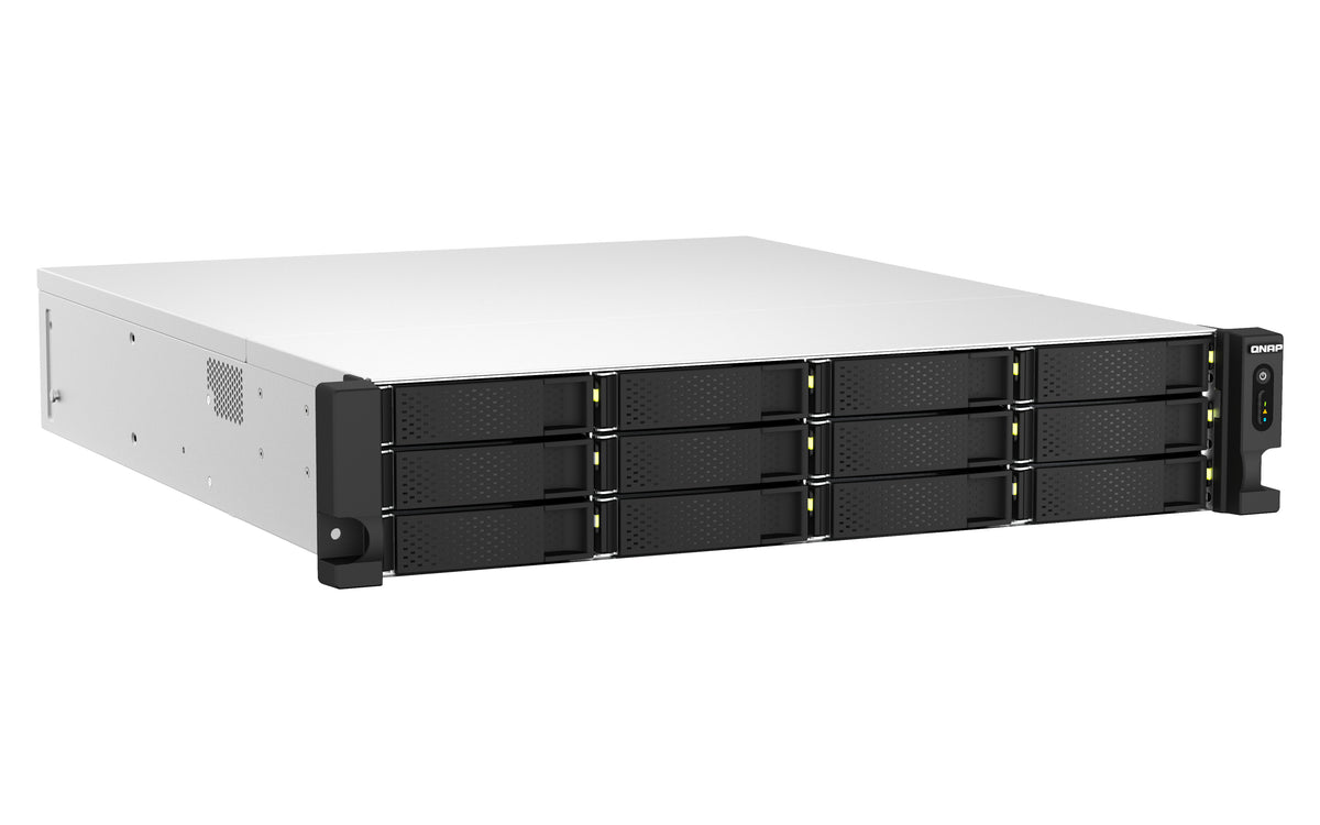 QNAP TS-H1887XU-RP NAS Rack (2U) Intel Xeon E E-2336 32 GB DDR4 0 TB QuTS hero Schwarz, Weiß