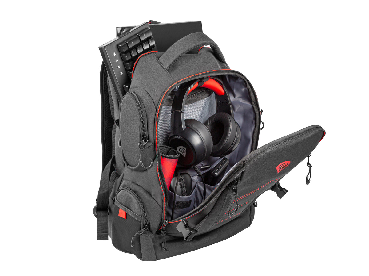 GENESIS Pallad 550 43,9 cm (17.3") Rucksack Schwarz, Rot