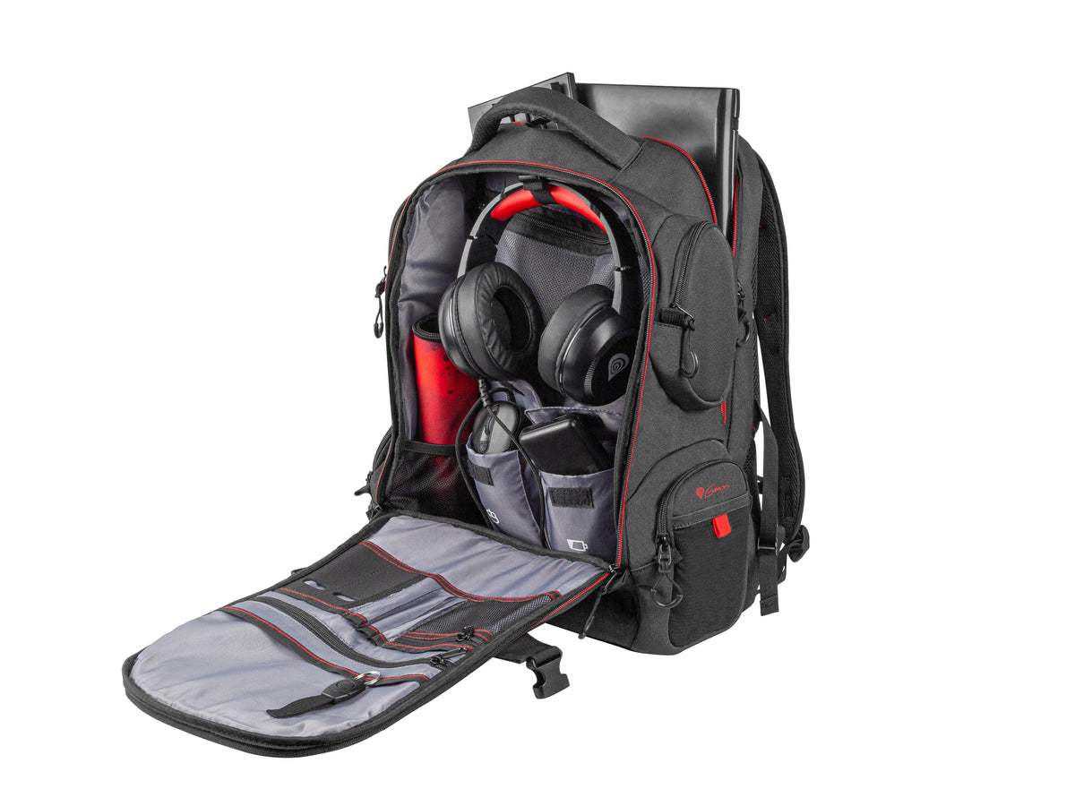 GENESIS Pallad 550 43,9 cm (17.3") Rucksack Schwarz, Rot