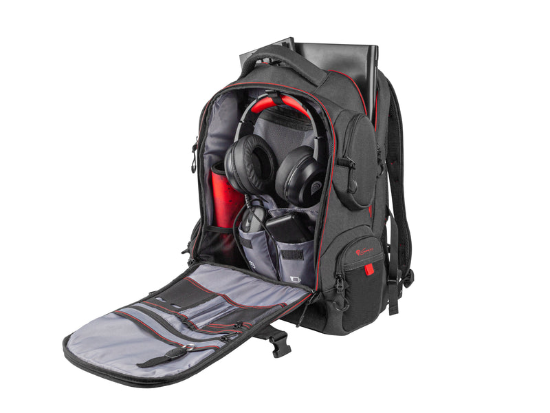 GENESIS Pallad 550 43,9 cm (17.3") Rucksack Schwarz, Rot