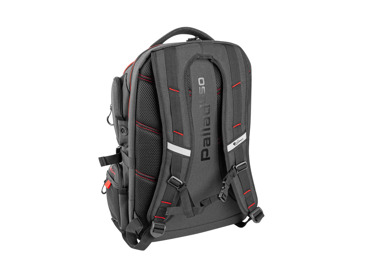 GENESIS Pallad 550 43,9 cm (17.3") Rucksack Schwarz, Rot