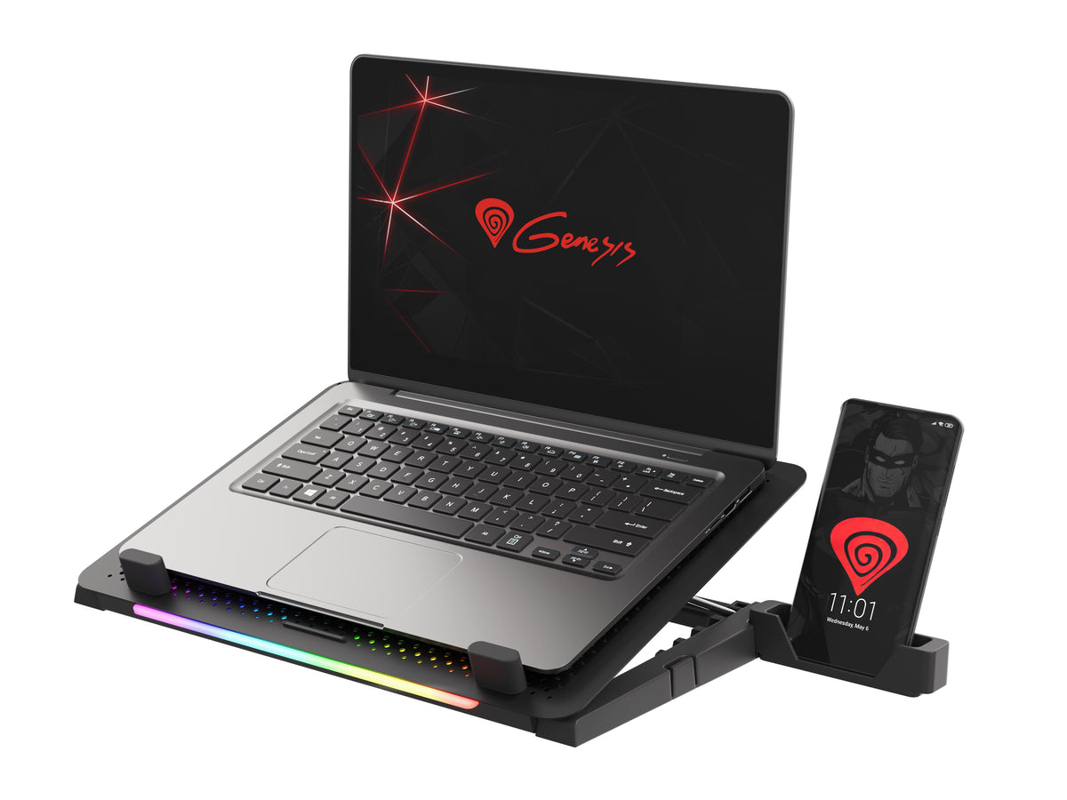 GENESIS Oxid 450 Llaptop-Kühlpad 39,6 cm (15.6") 2400 RPM Schwarz