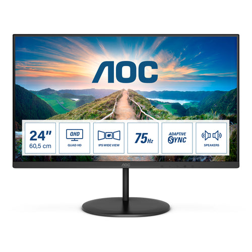 AOC V4 Q24V4EA Computerbildschirm 60,5 cm (23.8") 2560 x 1440 Pixel 2K Ultra HD LED Schwarz