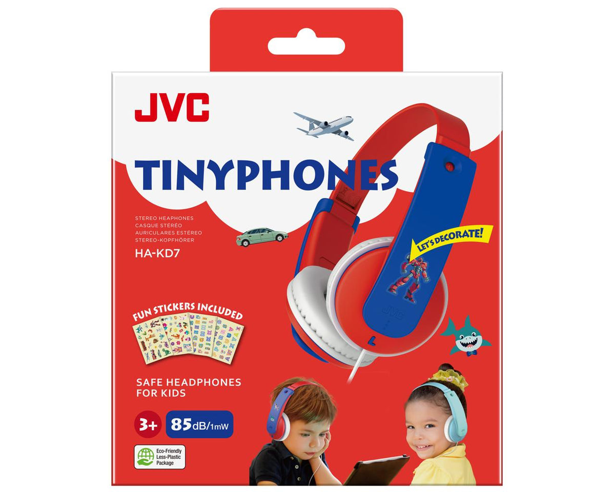 JVC HA-KD7 Kopfhörer Kabelgebunden Kopfband Musik Blau, Rot