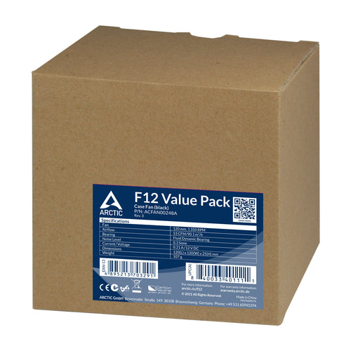 ARCTIC Lüfter 120*120*25 F12 Value Pack black (5pcs)