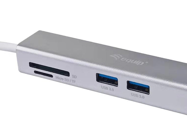 Equip 5-in-1-USB-C-Multifunktionale adapter, HDMI , USB 3.0, TF/Micro SD
