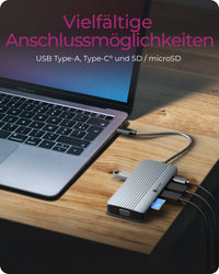 ICY BOX IB-DK4040a-CPD, 10 in 1 USB-C Docking station, 1x HDMI 4K60Hz, 1x VGA, 3x USB-A 5G, 1x USB-C 5G, 1x USB-C for PD 100W, 1x LAN 1Gb, 2xCardreader