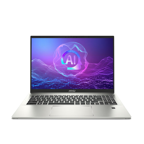 MSI Prestige A16 Al+A3HMG-036 AMD Ryzen AI 9 365 Laptop 40,6 cm (16") Quad HD+ 32 GB LPDDR5x-SDRAM 1 TB SSD Wi-Fi 7 (802.11be) Windows 11 Home Silber