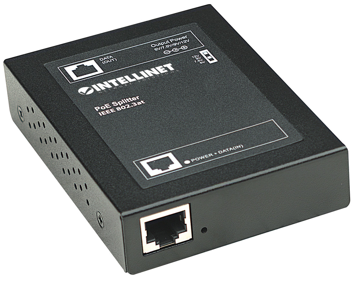 Intellinet PoE+ Splitter, IEEE802.3at mit 5 / 7,5 / 9 / 12 V DC Ausgangsspannung
