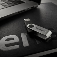 Intenso USB-Stick Office Line, 128 GB, USB-A, 3.2 Gen 1x1, schwarz-silber