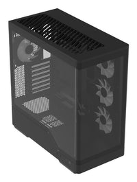 Aerocool P500A PC-Gehäuse, Midi-Tower, ATX, Tempered Glass, RGB - schwarz – Ansicht 4