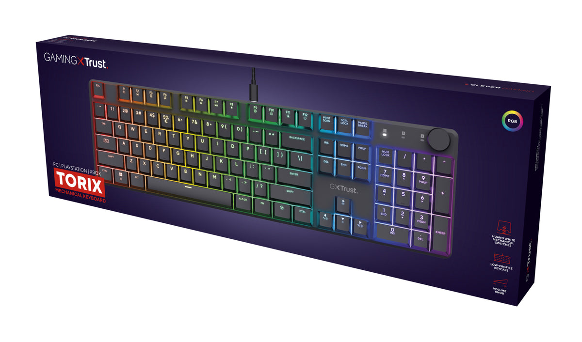 Trust GXT 866 TORIX Tastatur Gaming USB QWERTY US International Schwarz