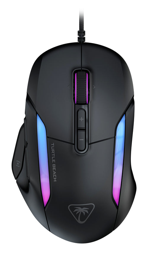 Turtle Beach Kone II – Ergonomische RGB-Gaming-Maus, 26K DPI Optischer Sensor, optische Schalter mit 100 Mio. Klick-Lebensdauer, 23 programmierbare Funktionen, 4D-Scroll-Rad, Schwarz