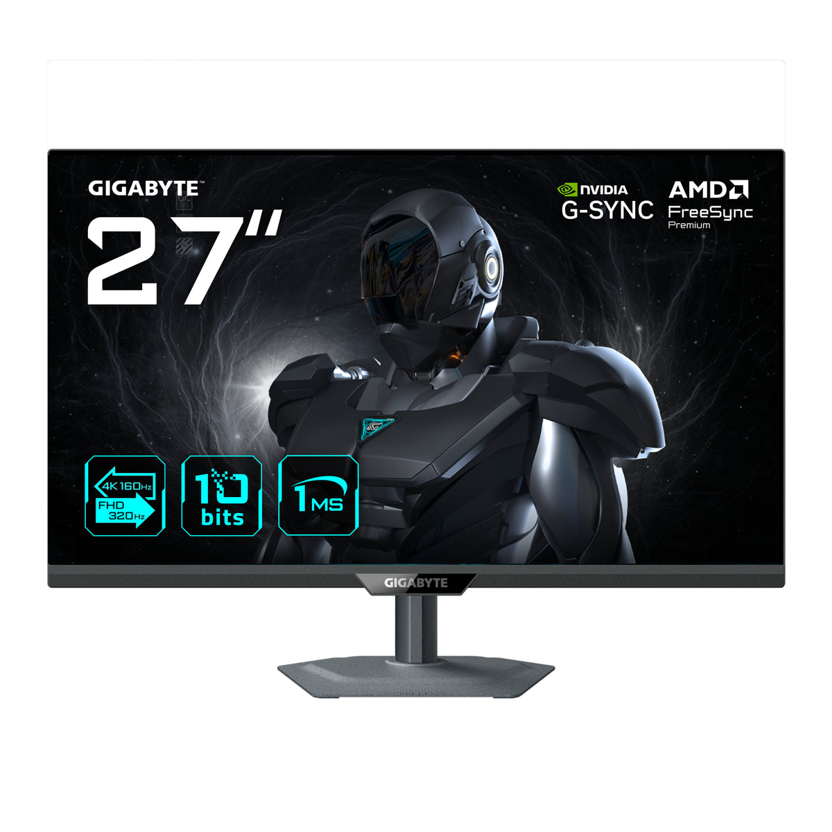 GIGABYTE G27UP 27” 4K UHD Gaming-Monitor - Dual-Modus (4K 160Hz oder FHD 320Hz), 3840 x 2160, 1ms, 400 cd/m², FreeSync Premium, HDR10, HDMI 2.1, DisplayPort 1.4