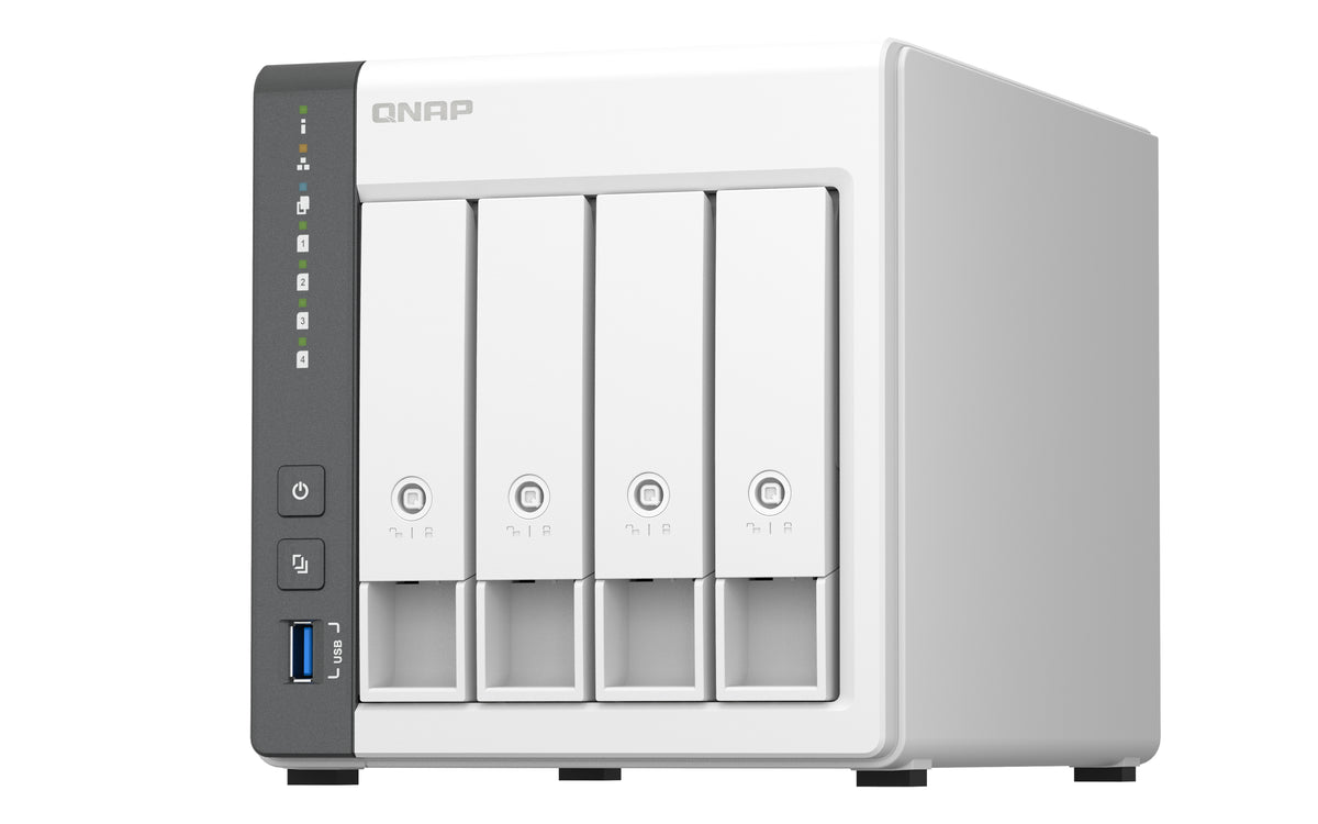 QNAP TS-433 NAS Tower ARM Cortex-A55 4 GB 0 TB QNAP QTS Weiß