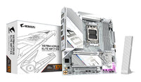 GIGABYTE X870M AORUS ELITE WIFI7 ICE Mainboard – Unterstützt AMD Ryzen 9000 CPUs, digitales 14+2+2-Phasen-VRM, bis zu 8200 Hz DDR5 (O.C), 1× PCIe 5.0 + 1× PCIe 4.0, Wi-Fi 7, 2.5-GbE-LAN, USB 4