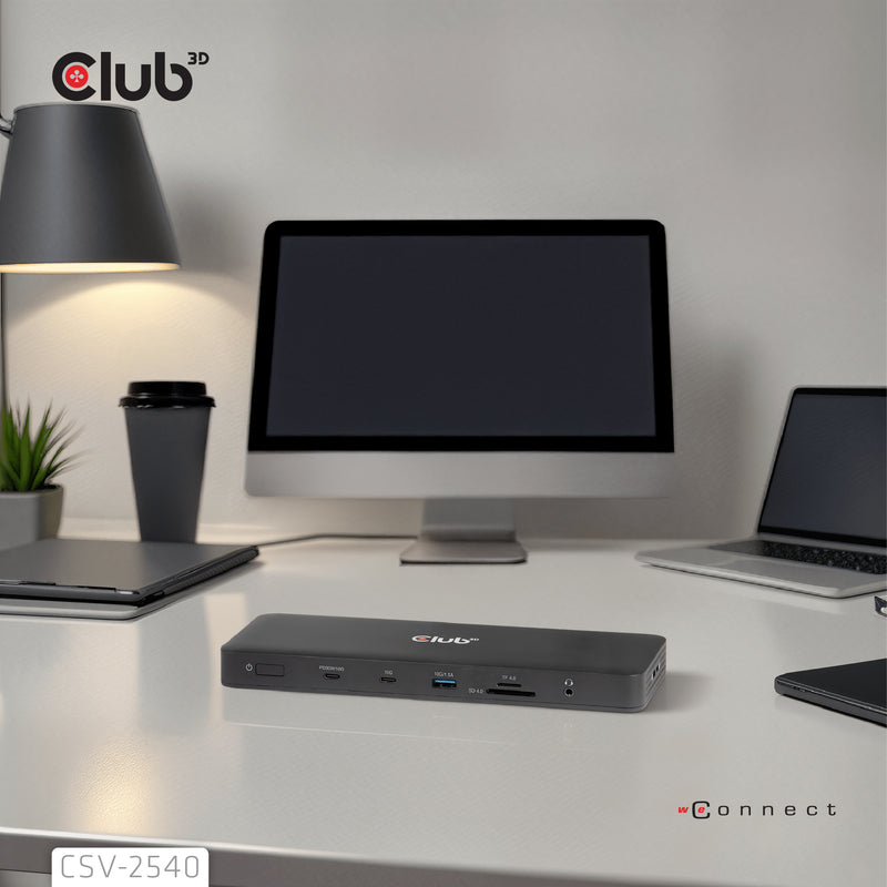 CLUB3D CSV-2540 laptop-dockingstation & portreplikator Andocken USB 3.2 Gen 1 (3.1 Gen 1) Type-C Schwarz