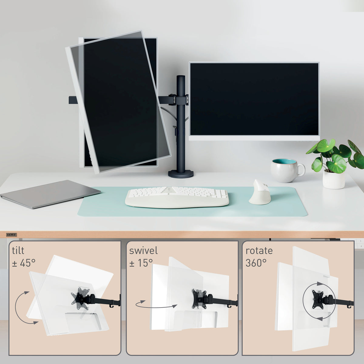 Leitz 61640095 Flachbildschirm-Tischhalterung 81,3 cm (32") Tisch/Bank Schwarz
